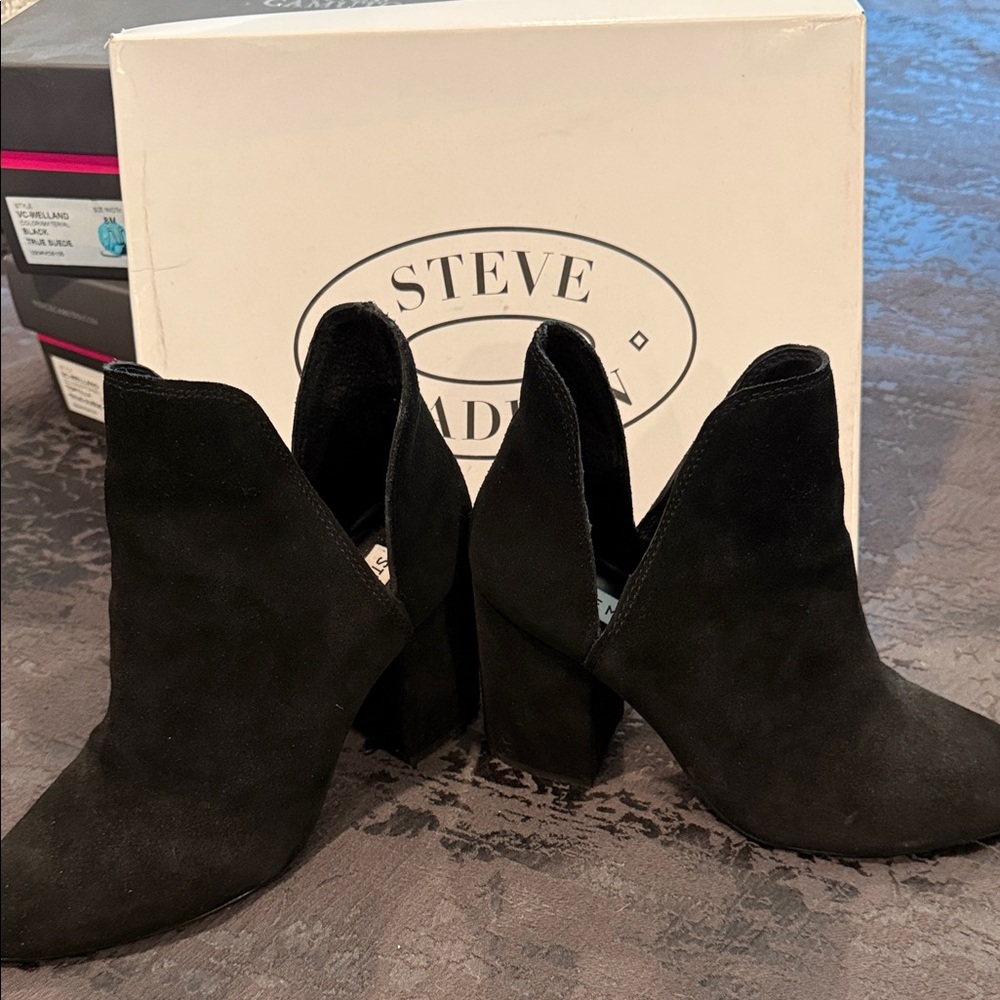 Steve Madden Suede Black Ankle Booties